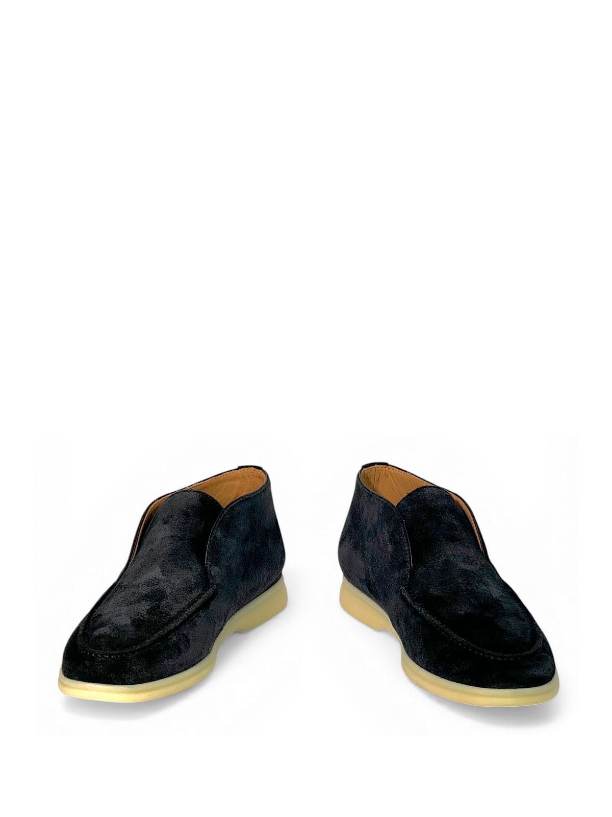 Loro Piana Лоферы высокие из замши Графитовый