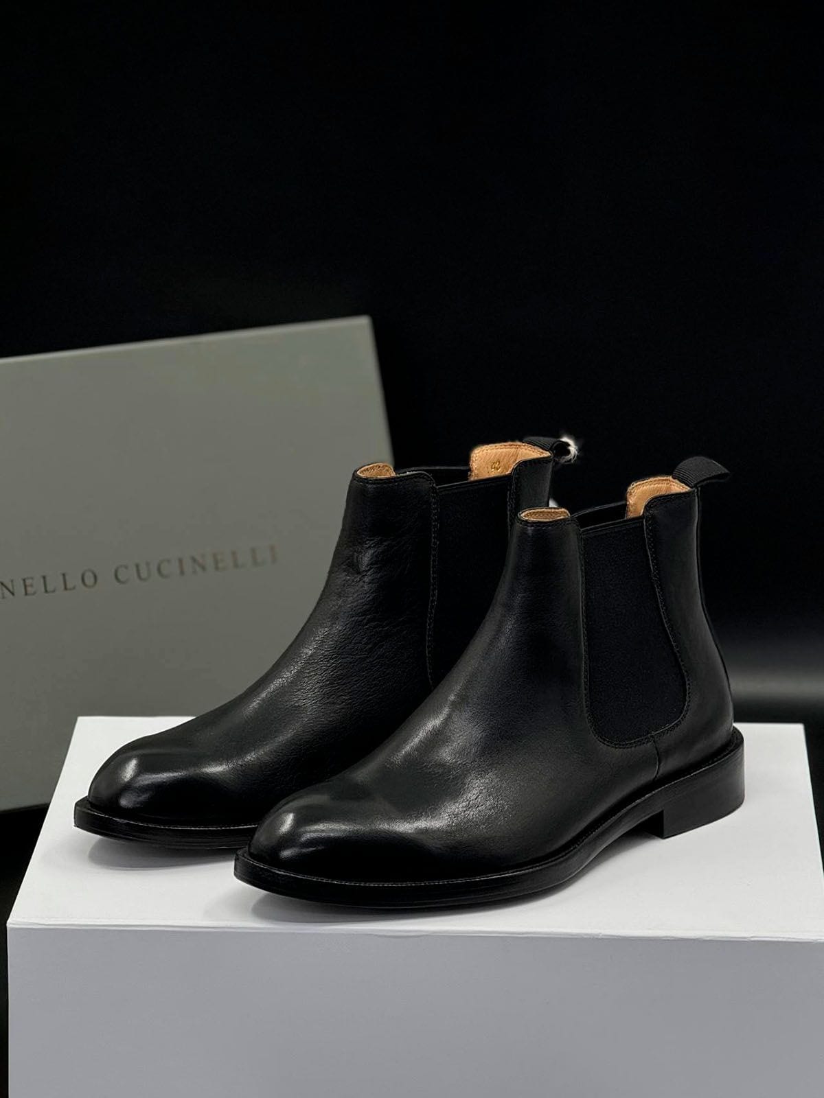 Brunello Cucinelli Челси из кожи Черный