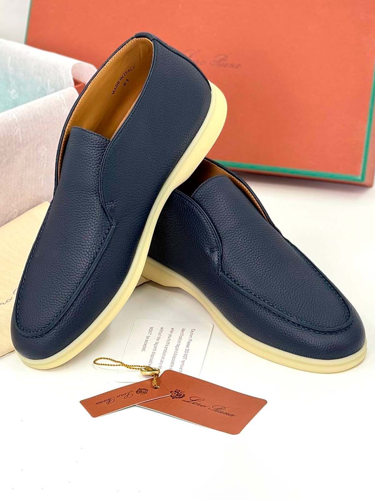 Loro Piana Лоферы высокие из кожи Синий