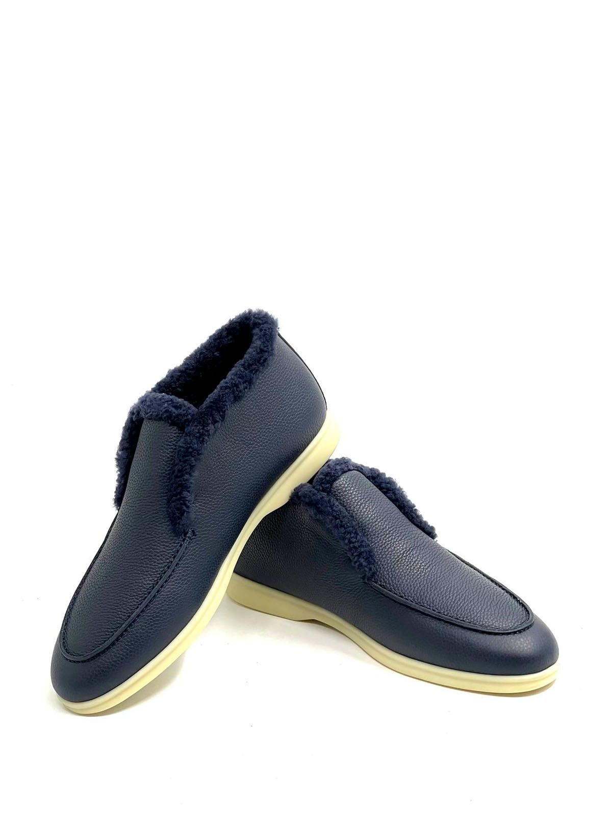 Loro Piana Лоферы высокие из кожи Синий