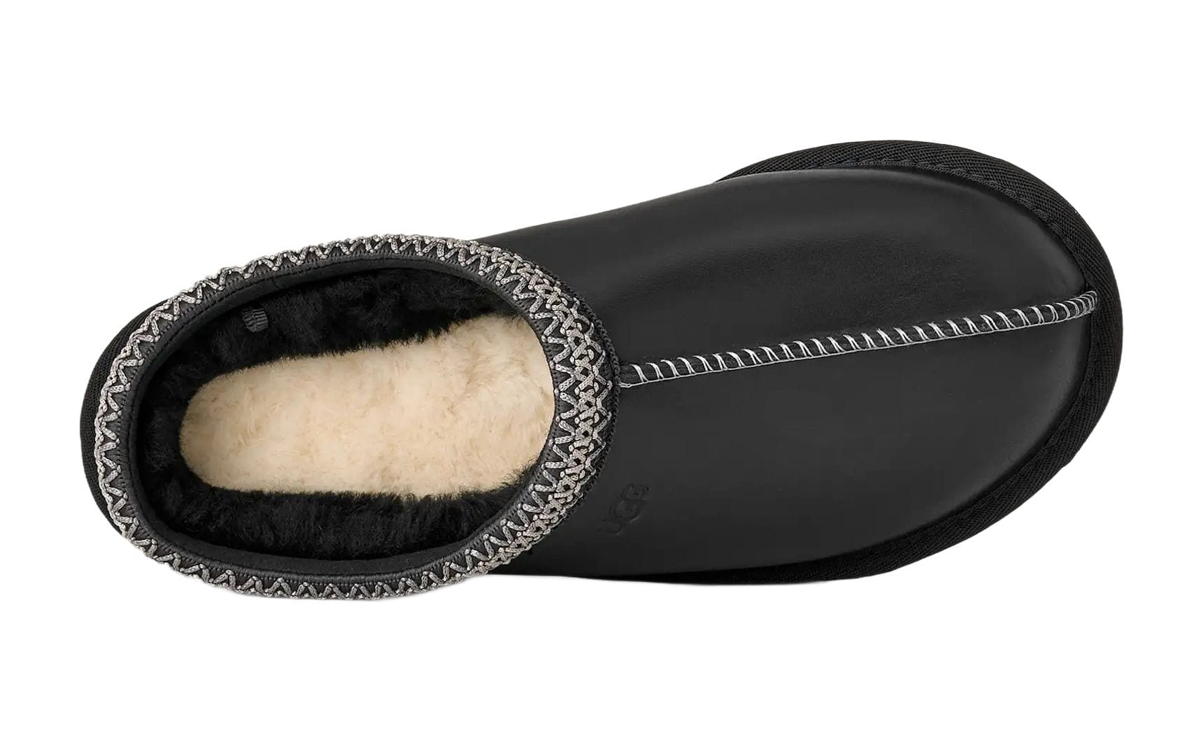 Tasman Slippers Leather Regen Black