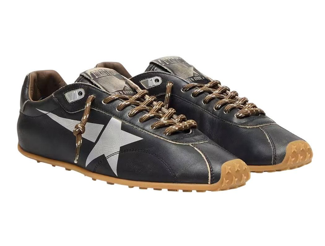 Golden Goose Marathon Speed with Black Leather Upper and Silver Star