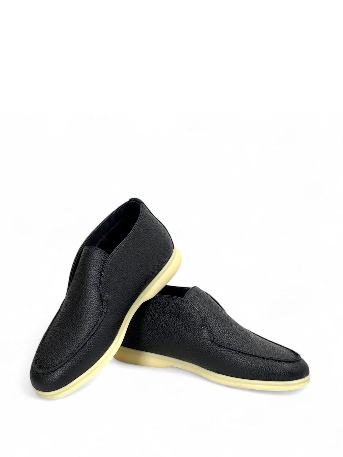 Loro Piana Лоферы высокие из кожи на меху Черный