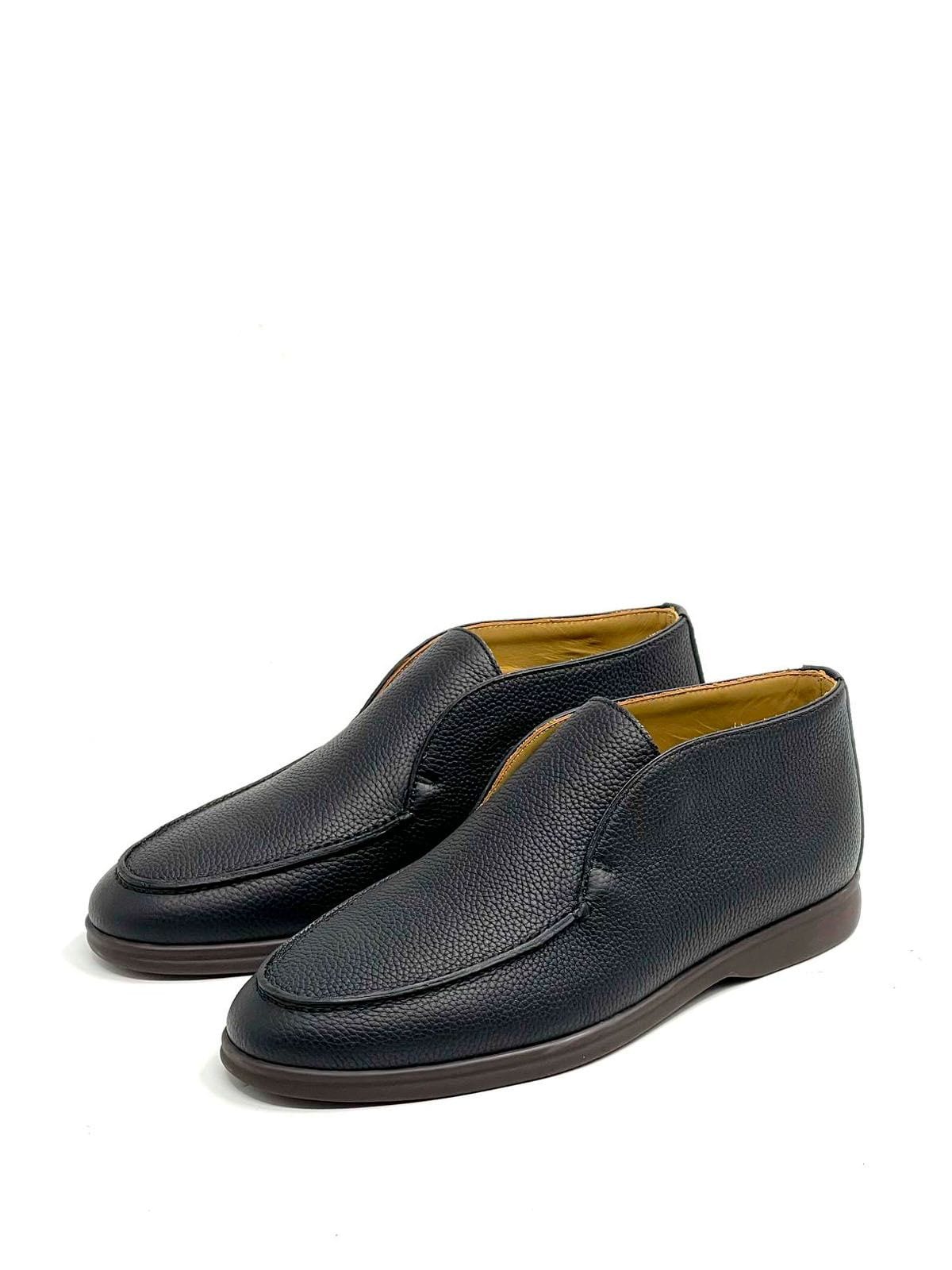 Loro Piana Лоферы высокие из кожи Черный