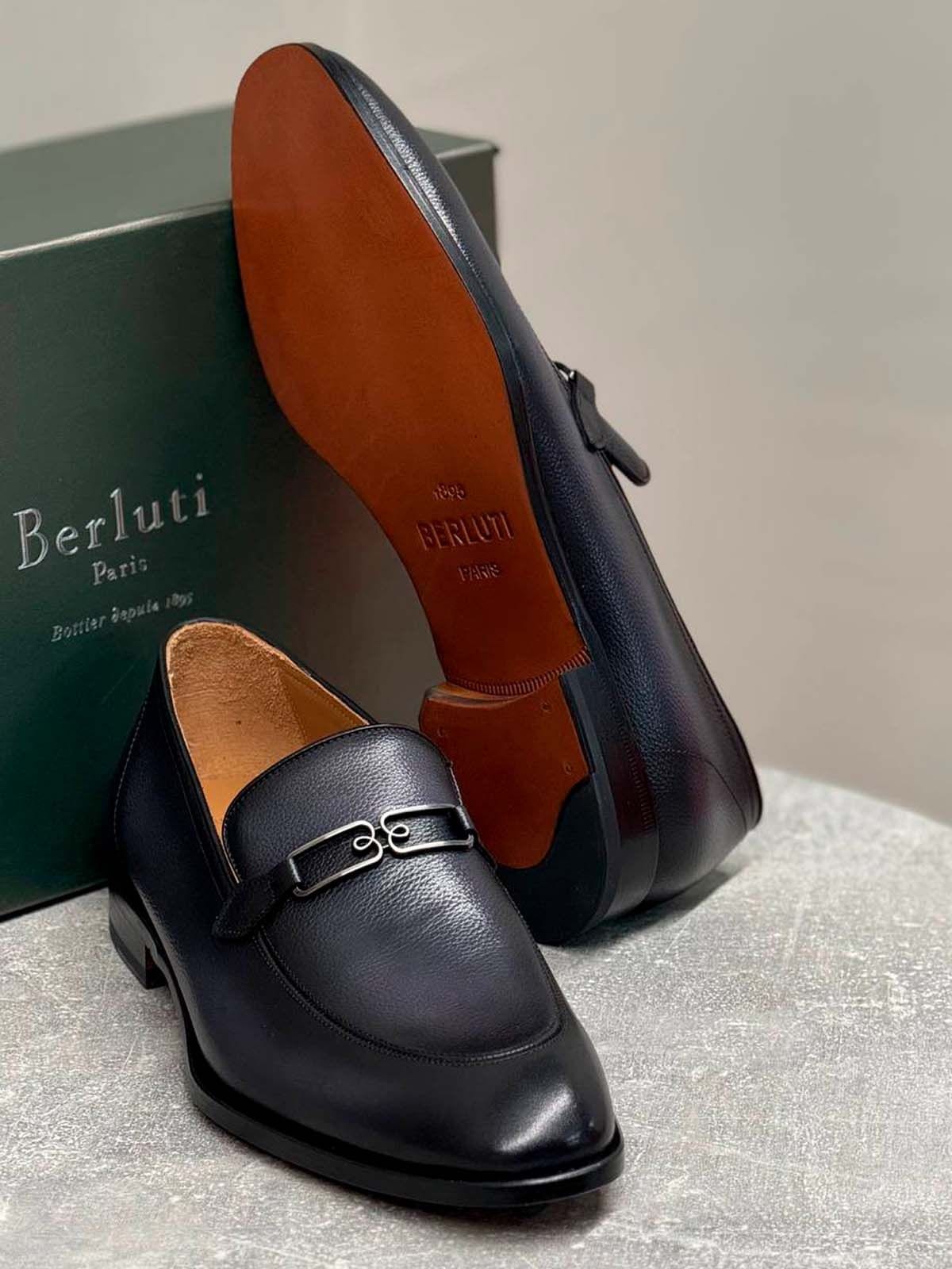Berluti Лоферы из кожи Синий