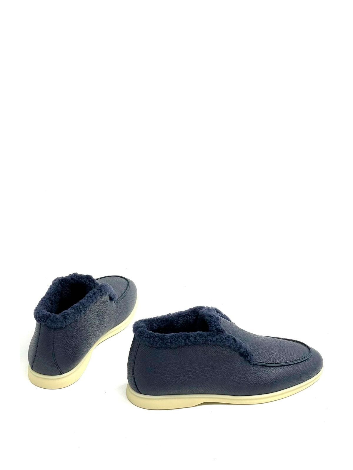 Loro Piana Лоферы высокие из кожи Синий