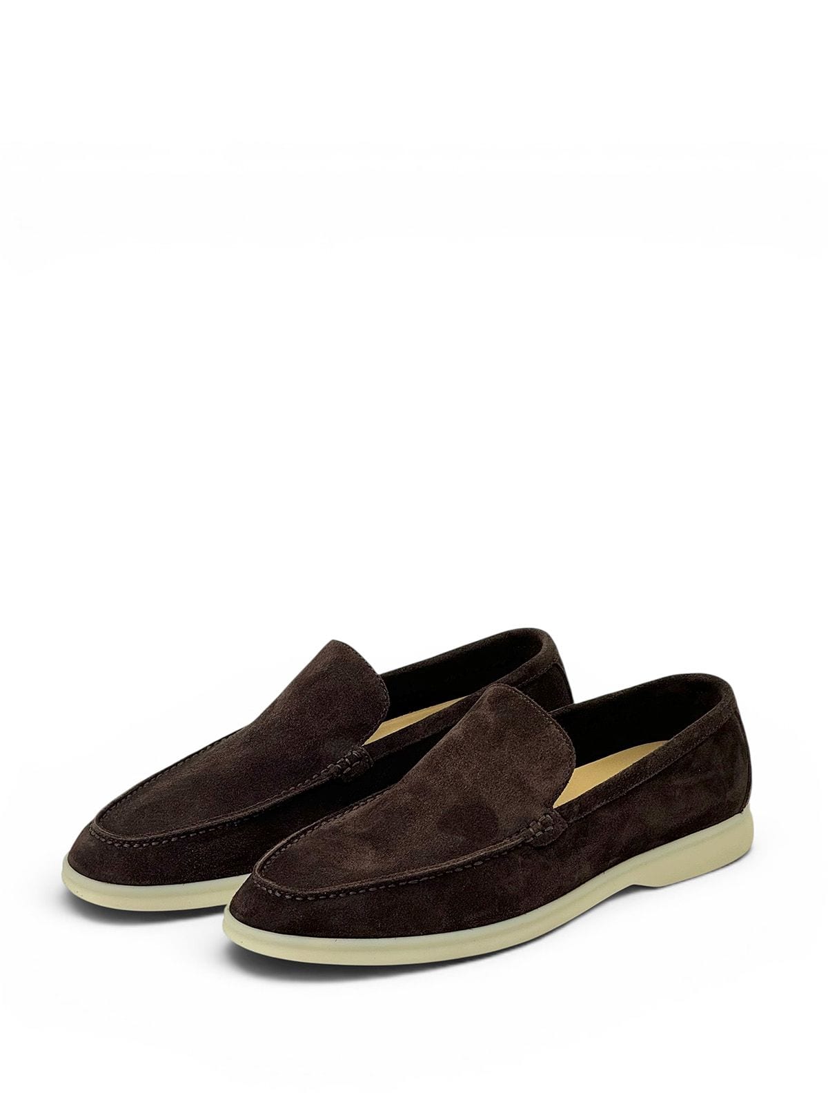 Loro Piana Лоферы из замши Коричневый