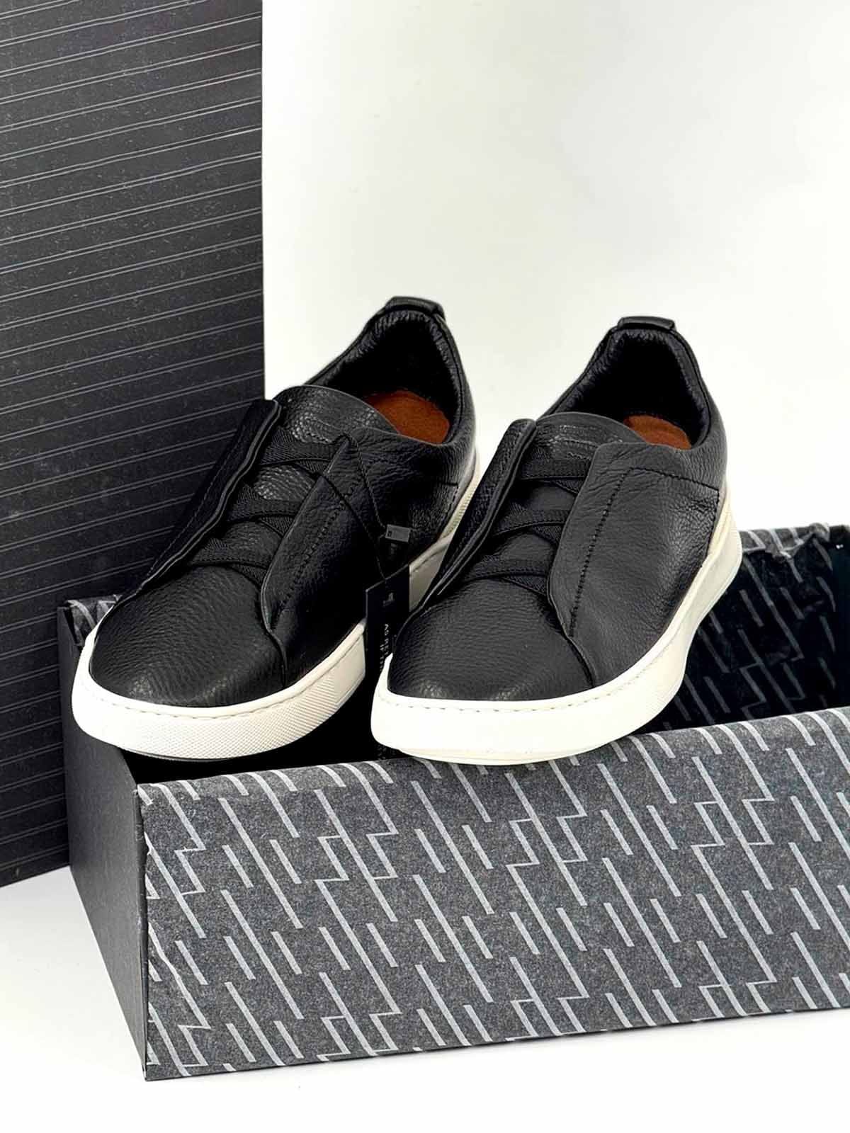 Ermenegildo Zegna Кеды из кожи Черный