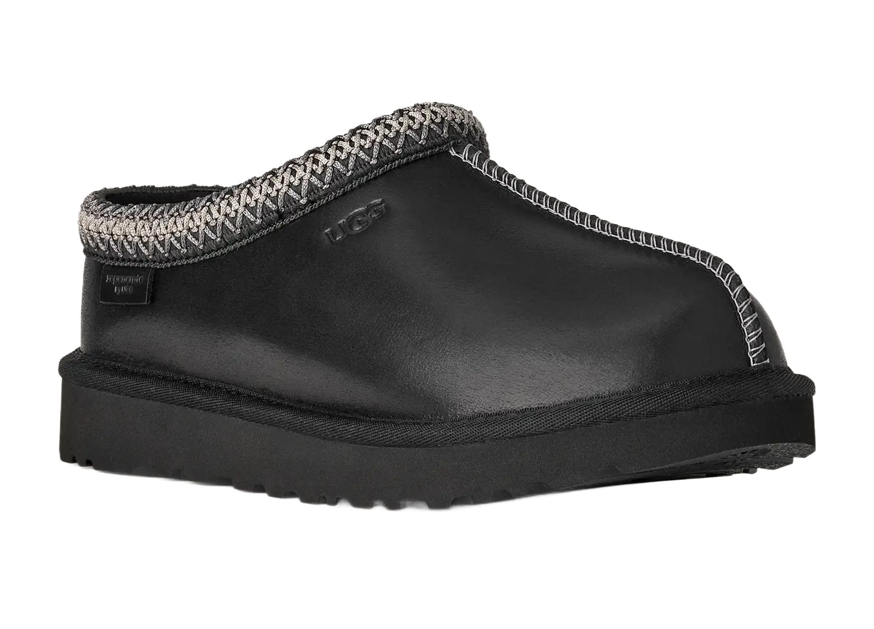 Tasman Slippers Leather Regen Black