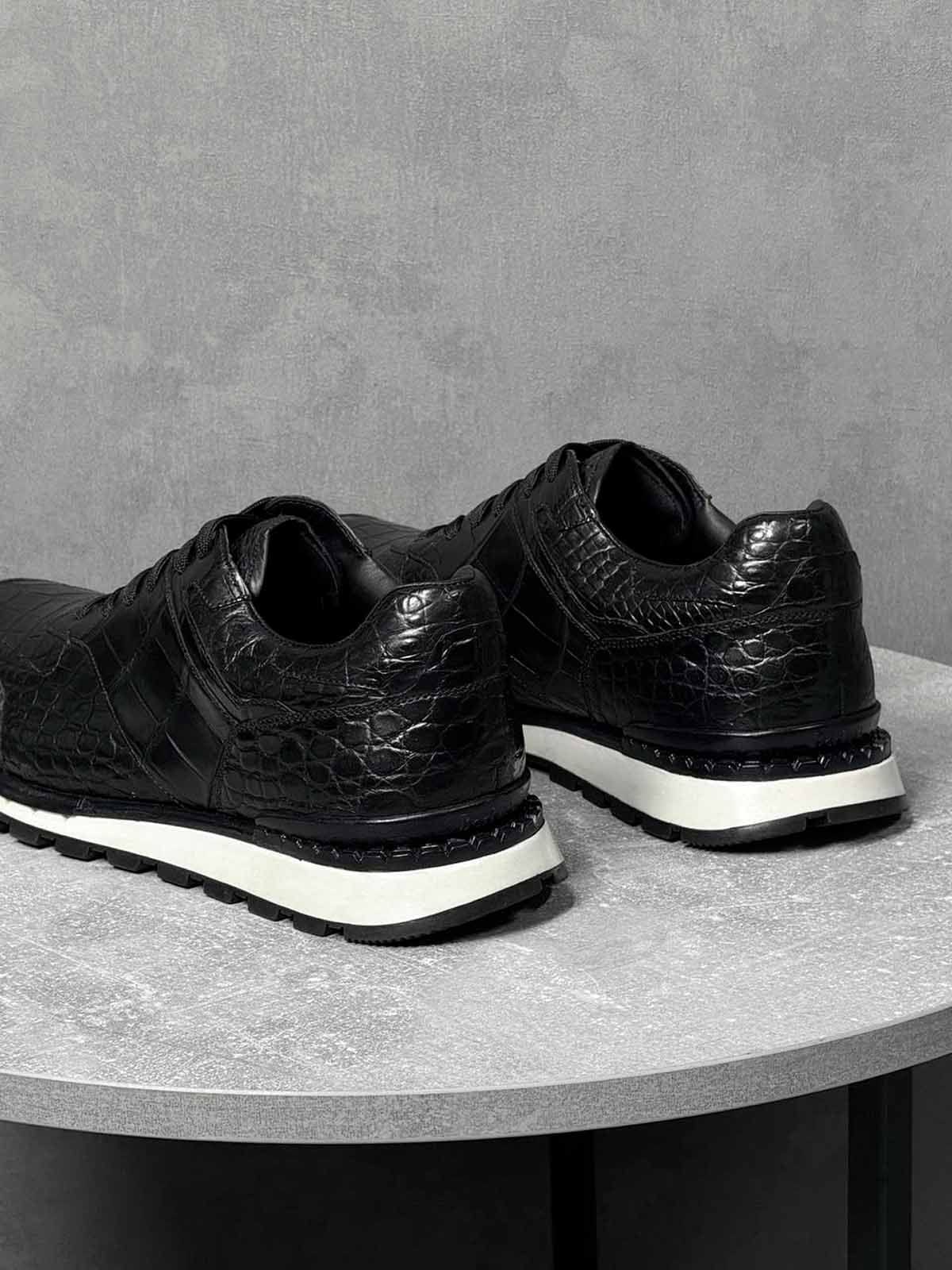Berluti Кроссовки из кожи крокодила Черный