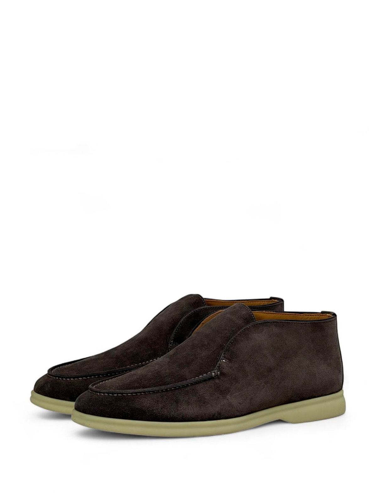 Loro Piana Лоферы высокие из замши Коричневый