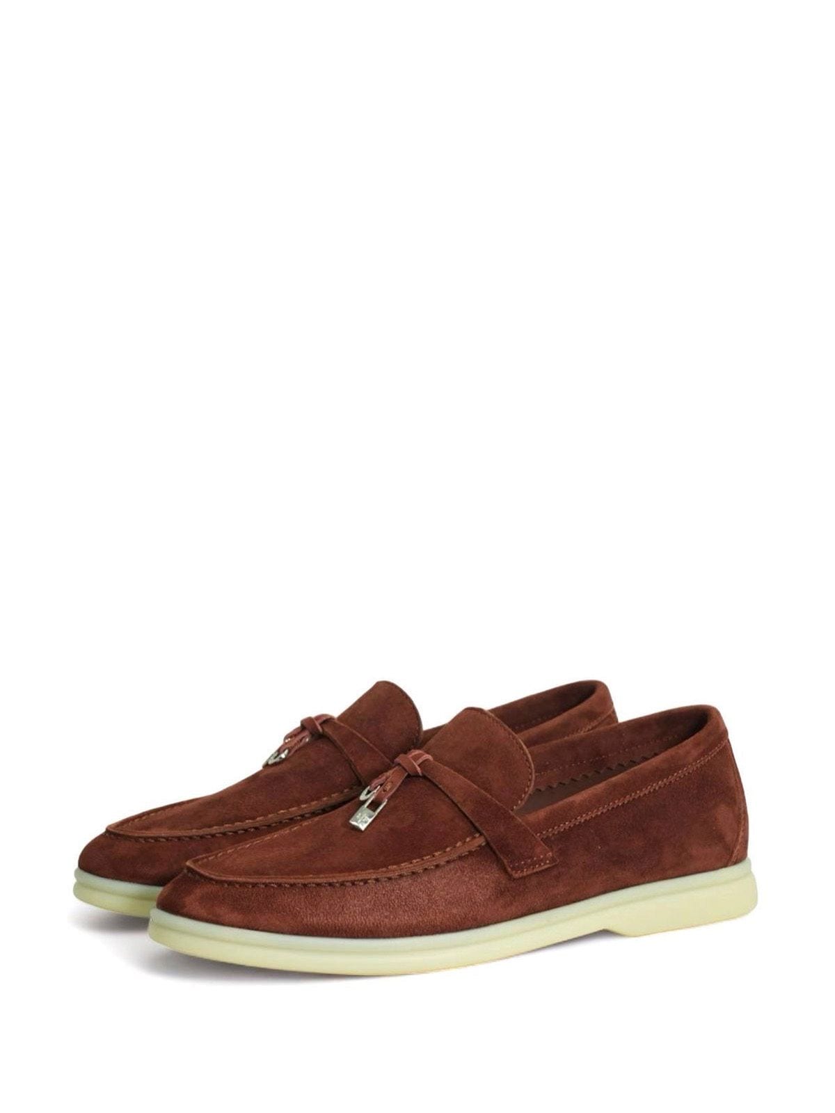 Loro Piana Лоферы из замши Коричневый