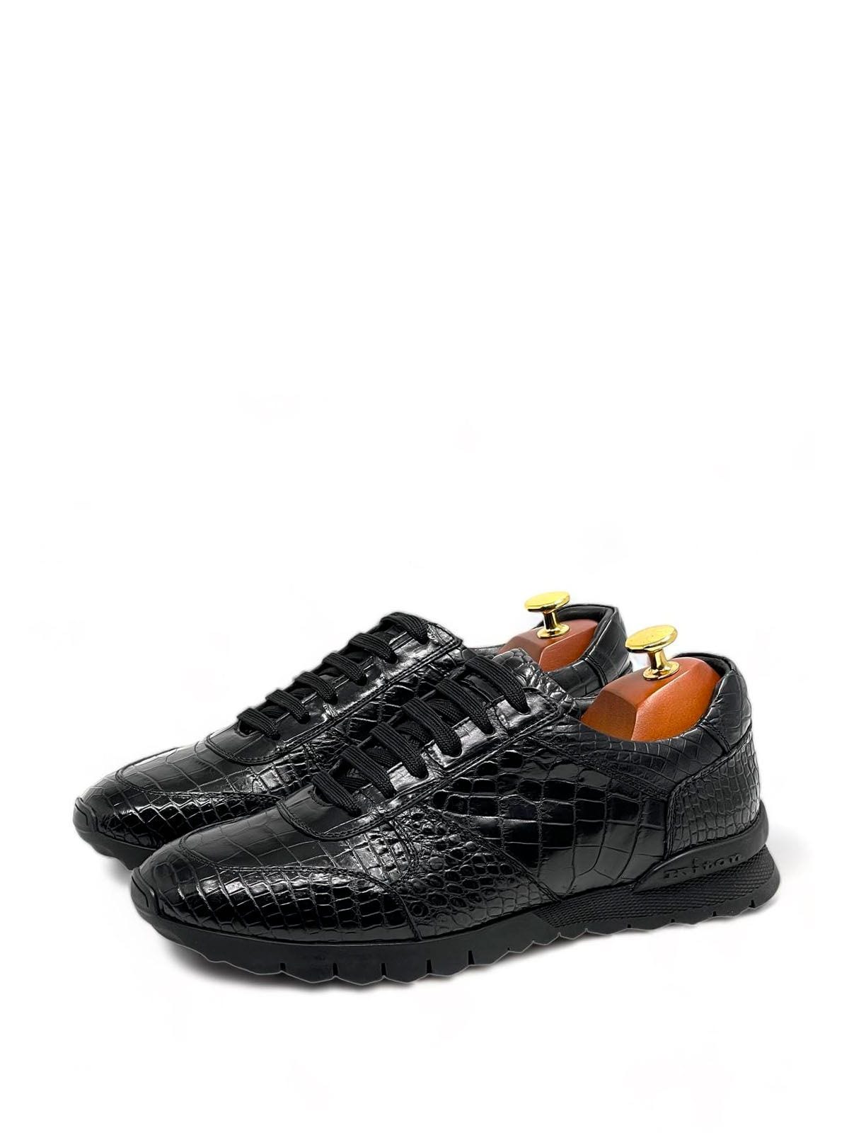 Kiton Кроссовки из кожи крокодила Черный