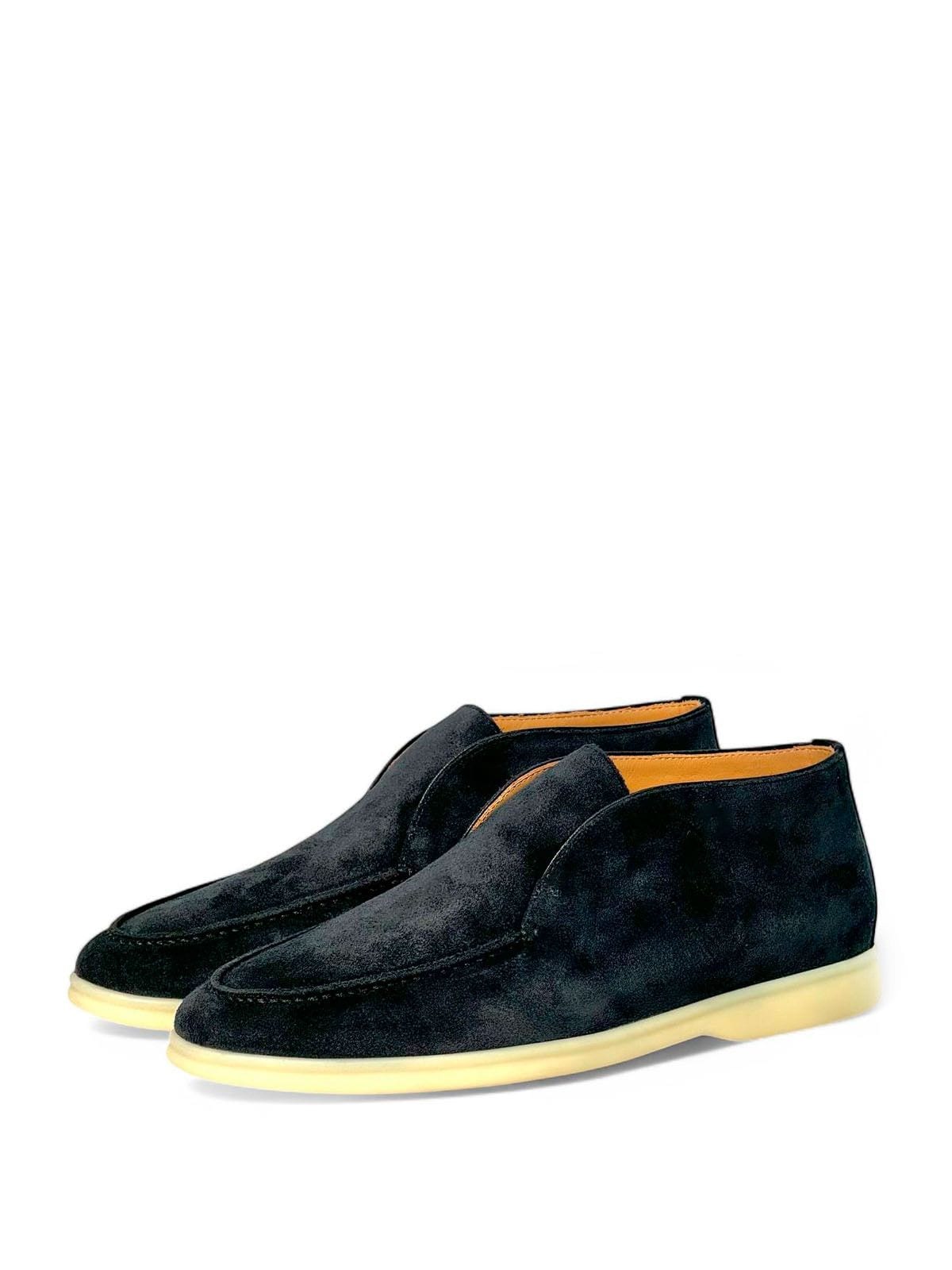 Loro Piana Лоферы высокие из замши Графитовый