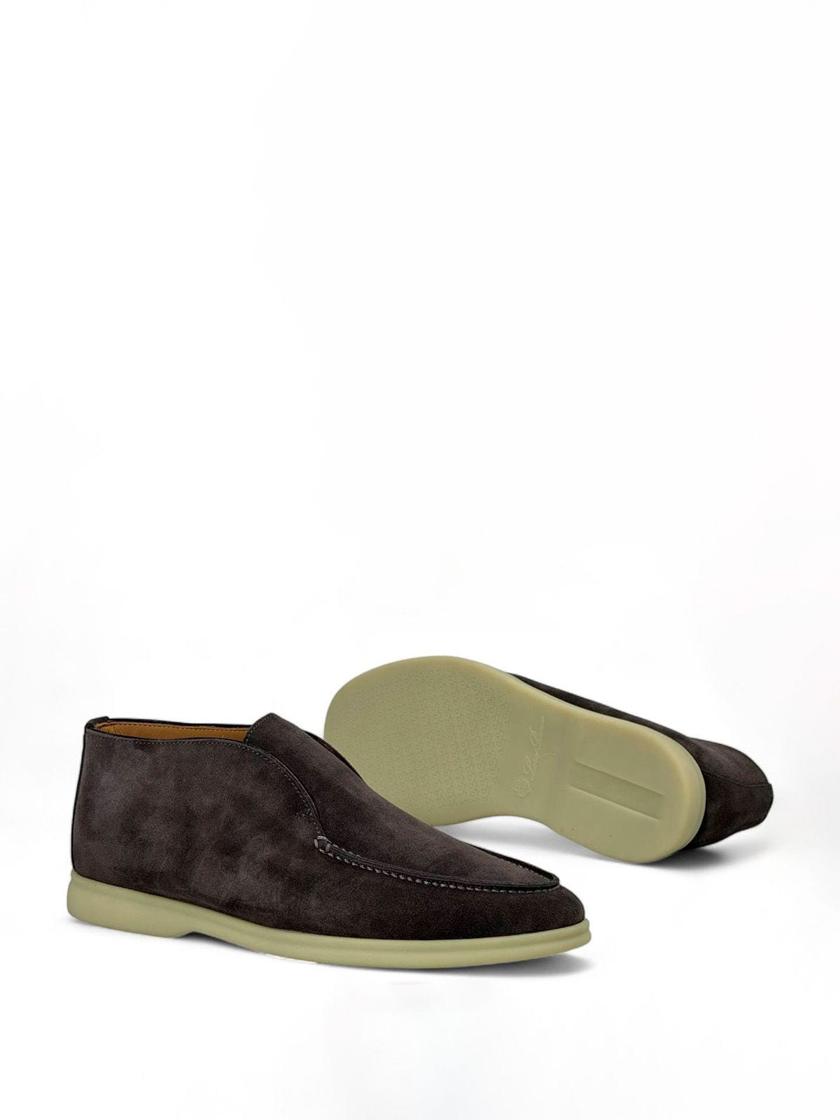 Loro Piana Лоферы высокие из замши Коричневый