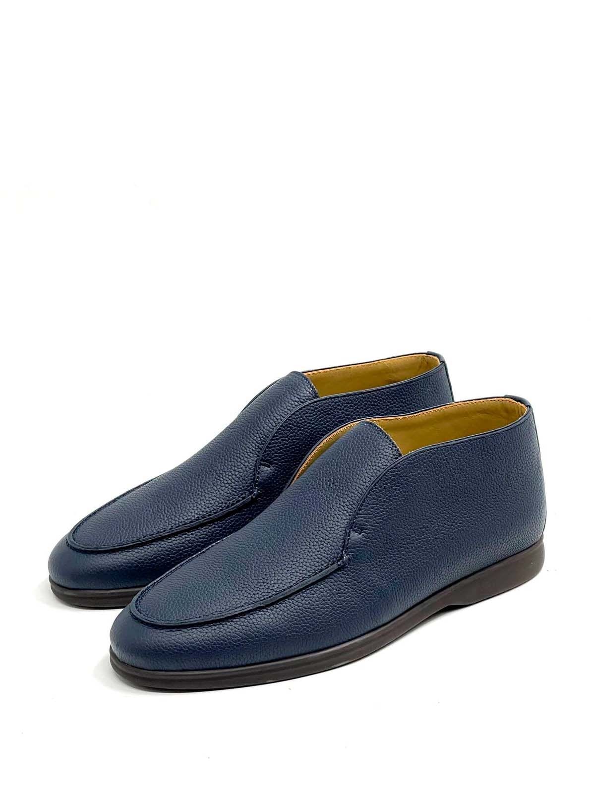 Loro Piana Лоферы высокие из кожи Синий
