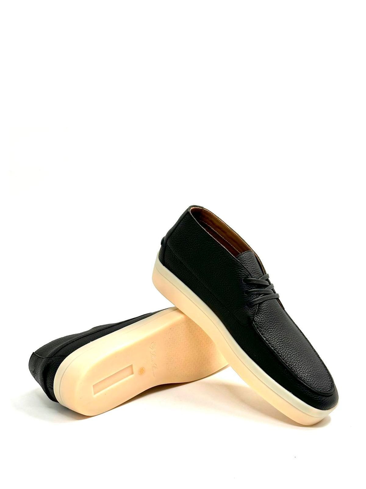 Loro Piana Лоферы высокие из кожи Черный