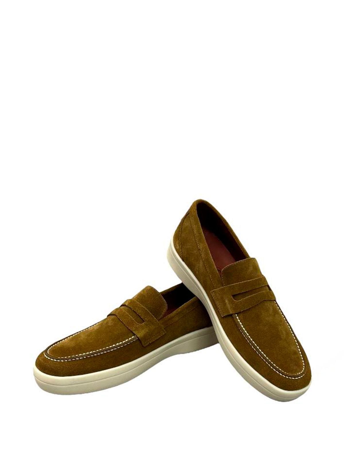 Loro Piana Лоферы из замши Коричневый