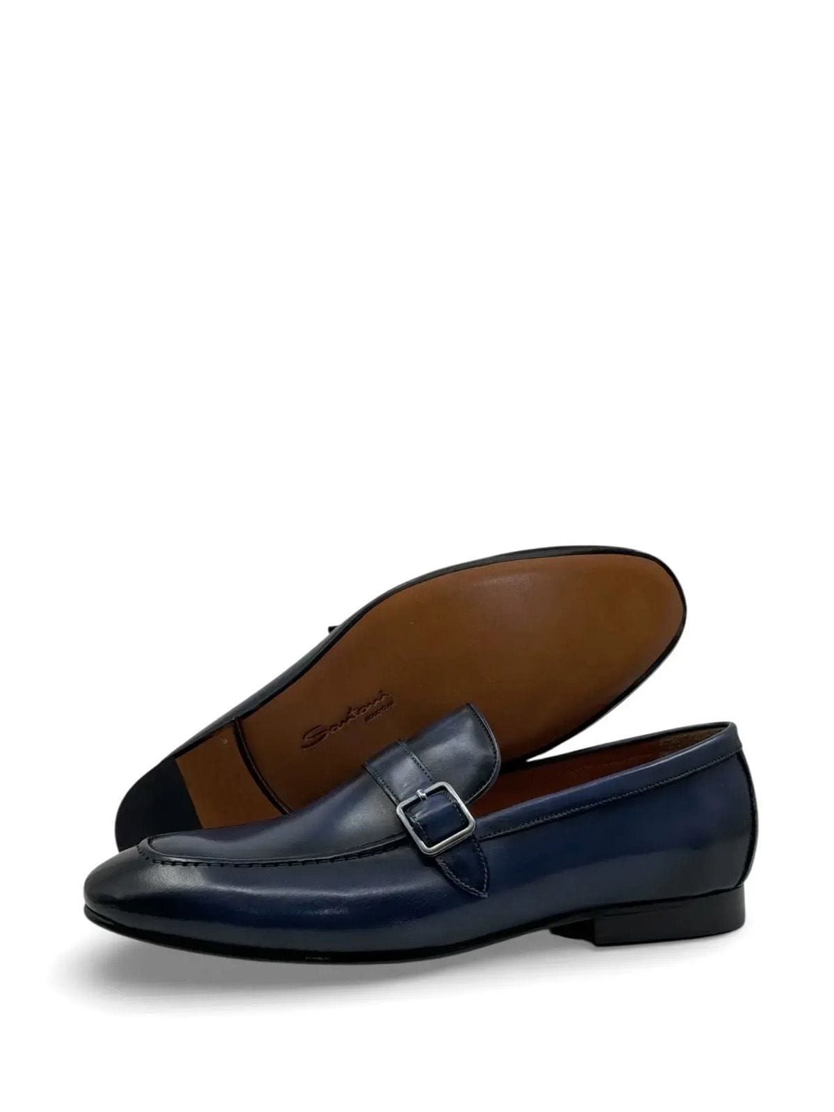 Santoni Лоферы из кожи Синий