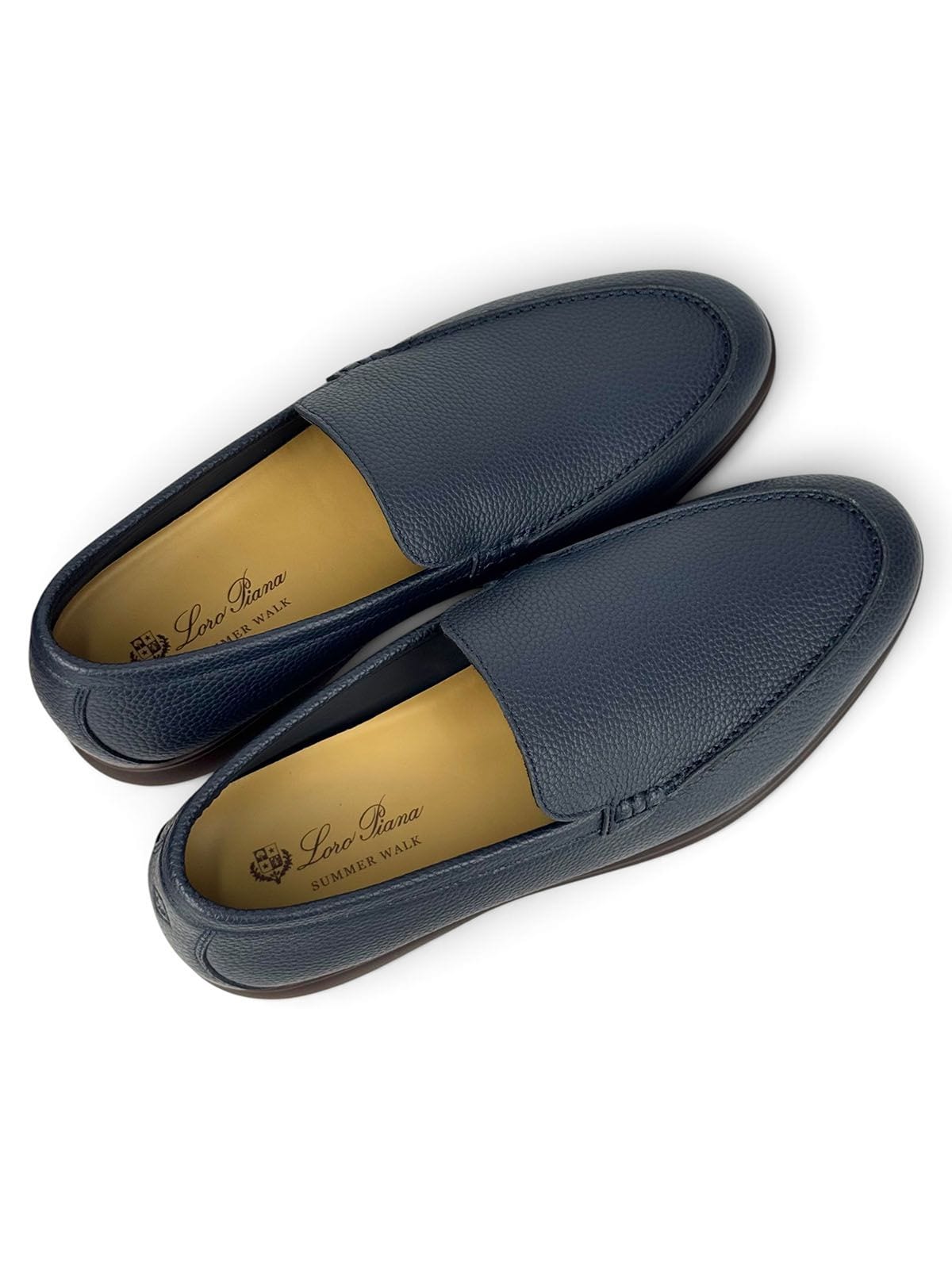 Loro Piana Лоферы из кожи Темно-синий