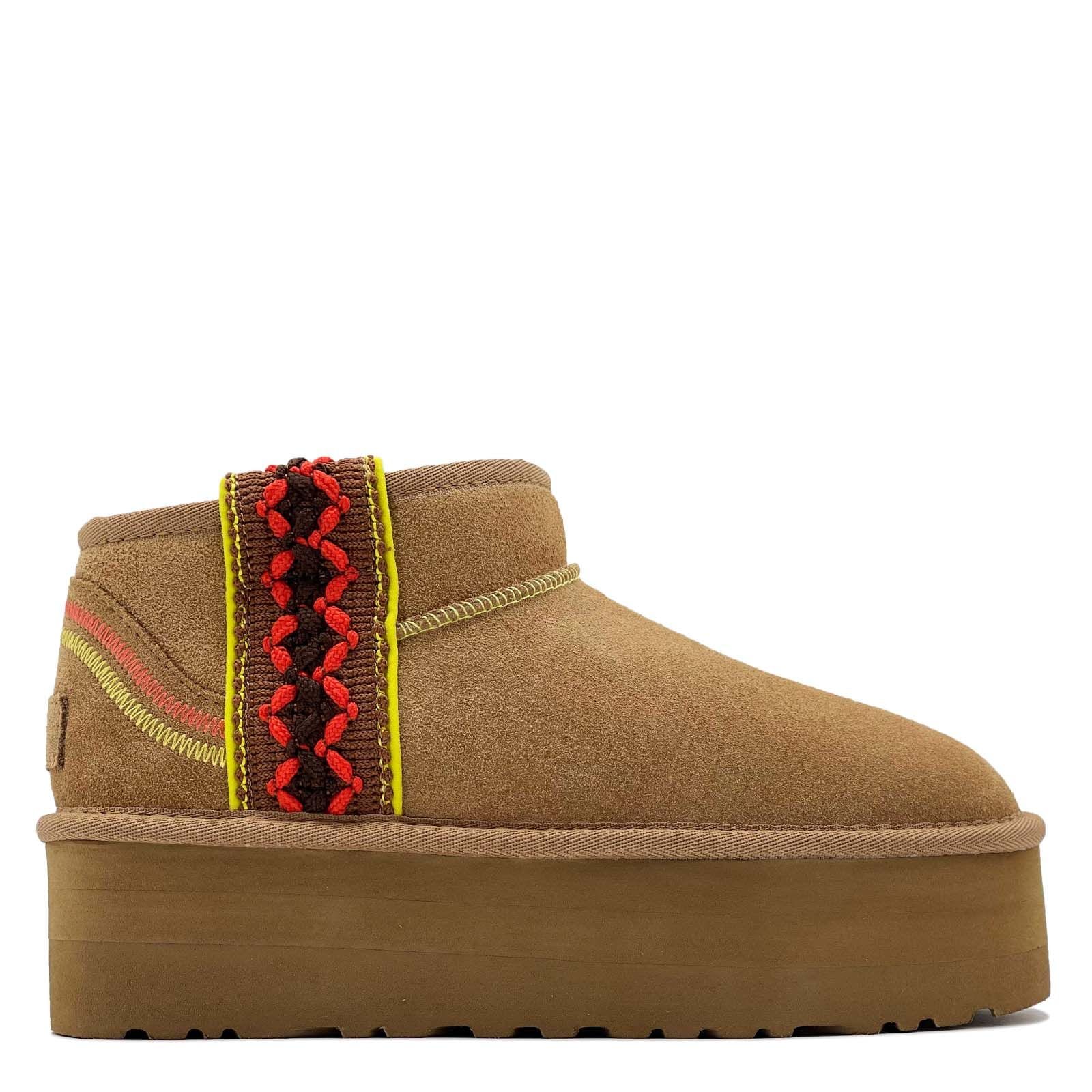 Ugg Classic Ultra Mini Braid Platform Chestnut