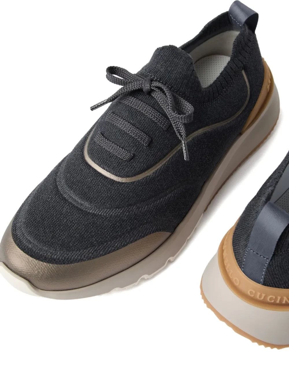 Brunello Cucinelli Knitted Slip-On Sneakers Black