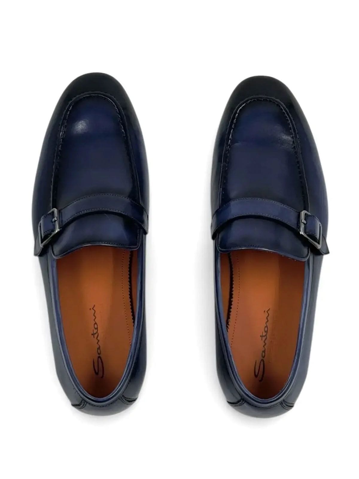 Santoni Лоферы из кожи Синий