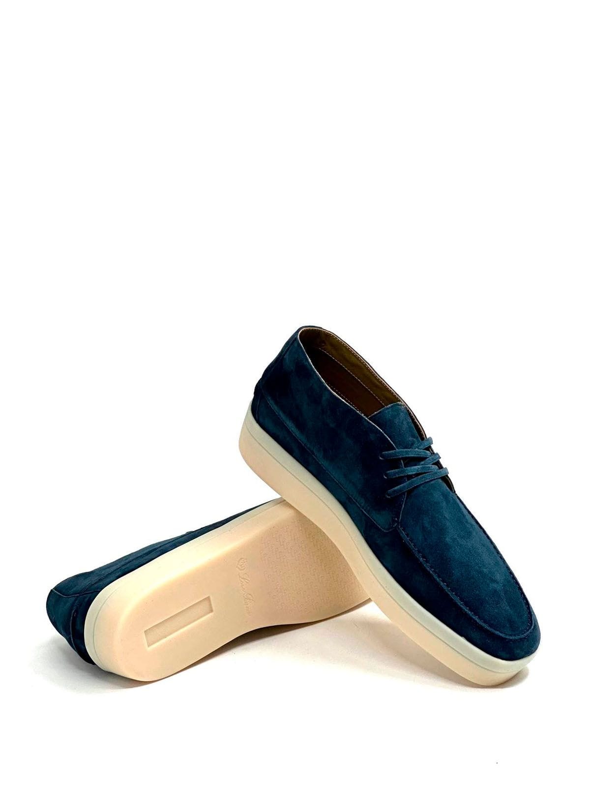 Loro Piana Лоферы высокие из замши Синий