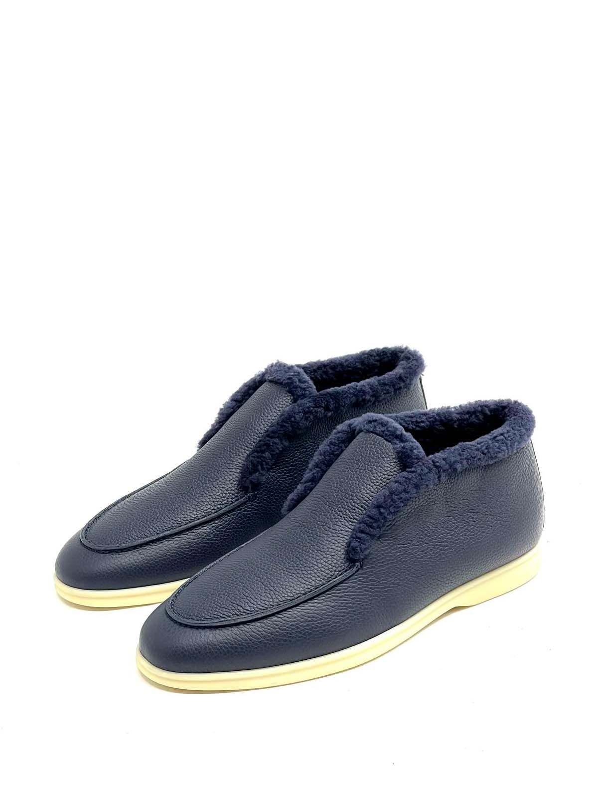Loro Piana Лоферы высокие из кожи Синий