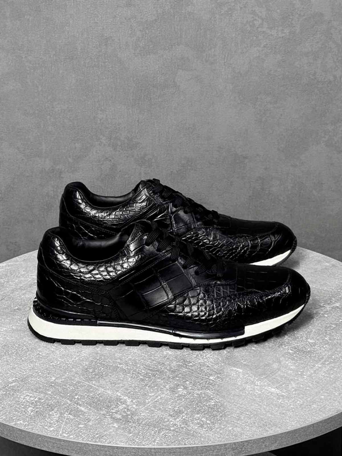 Berluti Кроссовки из кожи крокодила Черный