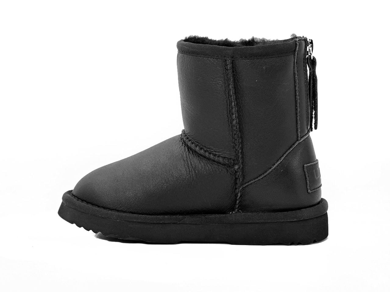 Kids Zip Metallic Black