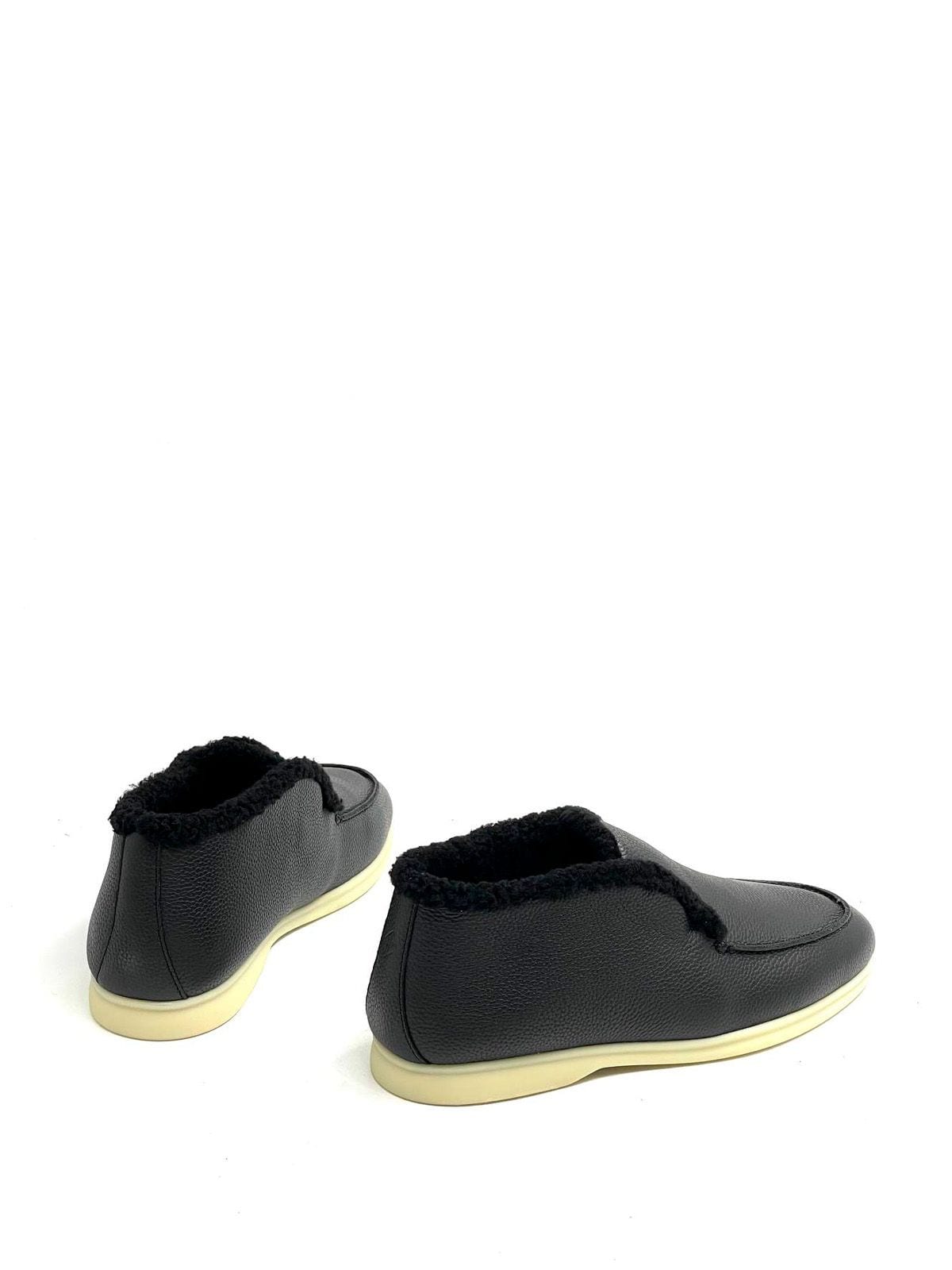Loro Piana Лоферы высокие из кожи Черный