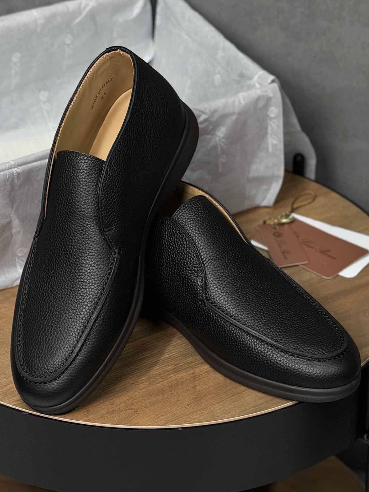 Loro Piana Лоферы высокие из кожи Черный